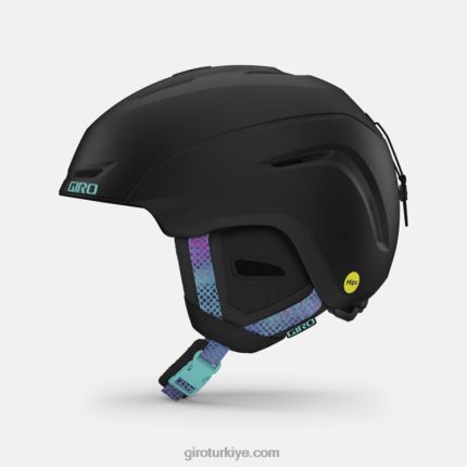 4P62R1205 Giro kadınlar avera mips kask mat siyah krom nokta