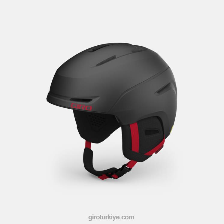 4P62R1457 Giro çocuklar neo jr. mips kask mat grafit/parlak kırmızı - Görsel 2