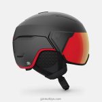4P62R306 Giro erkekler yörünge küresel kask mat grafit/kırmızı - Görsel 4