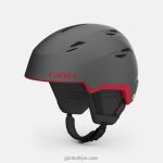 4P62R351 Giro erkekler ızgara küresel kask mat grafit/kırmızı - Görsel 2